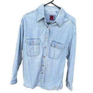 Vintage Sun belt denim size XL long sleeve distressed shirt.
